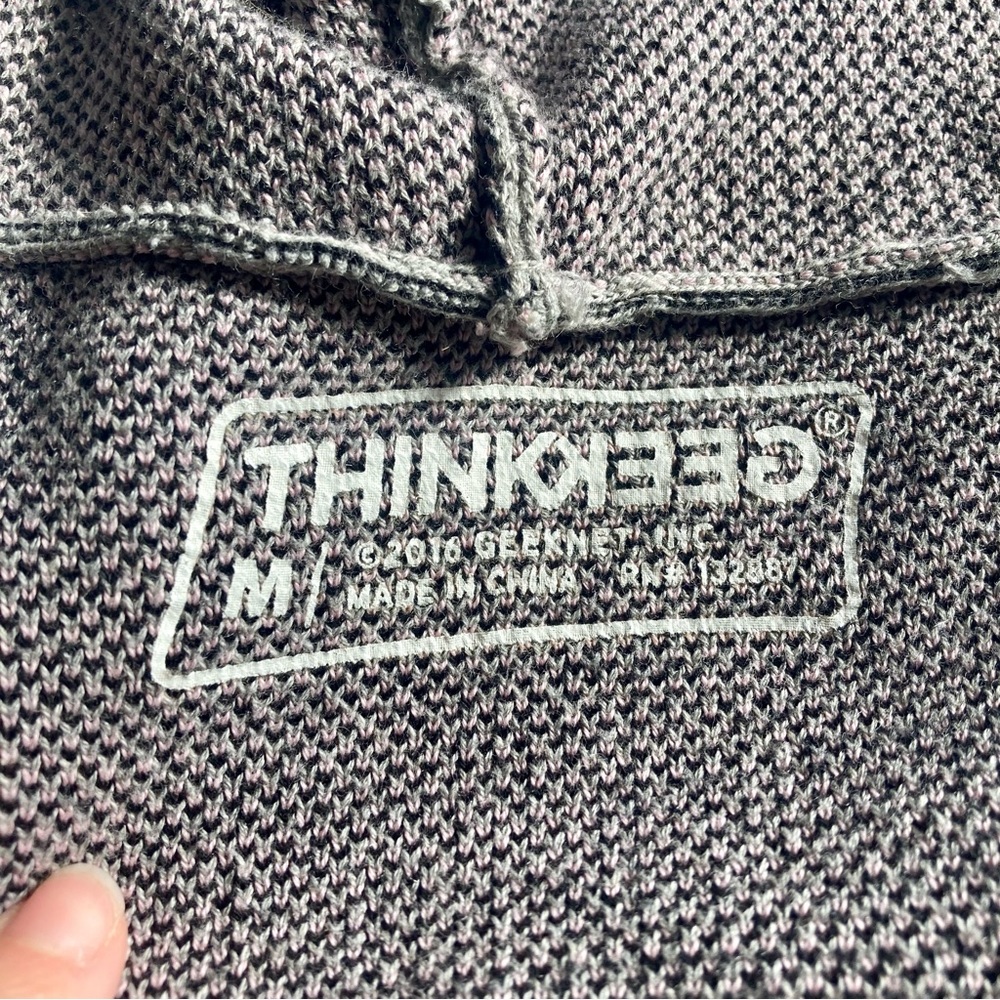 Thinkgeek Gray Cat Open Front Hooded Cardigan Swe… - image 8